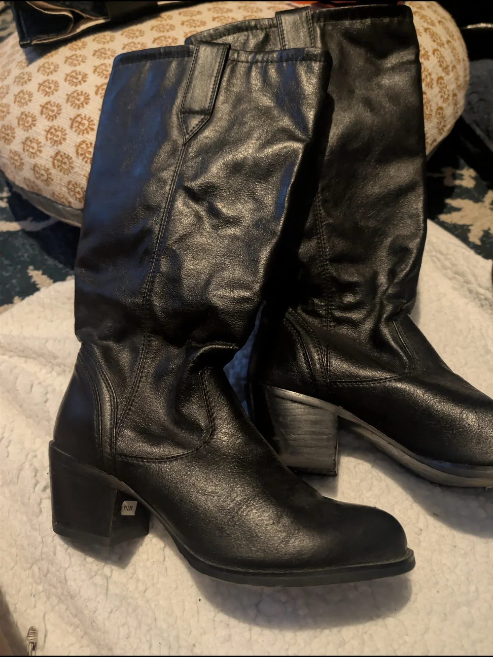 Durango Black Over-the-Knee Leather Boots with Block Heel